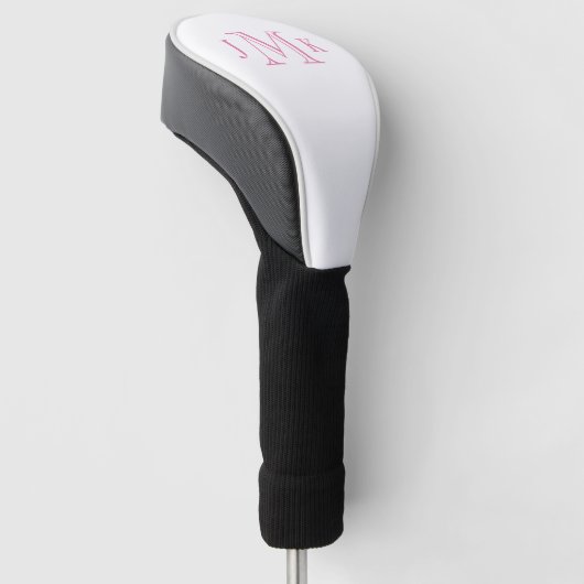 Couvre-club De Golf Pilote de monogramme rose chaud personnalisé (Incliné)