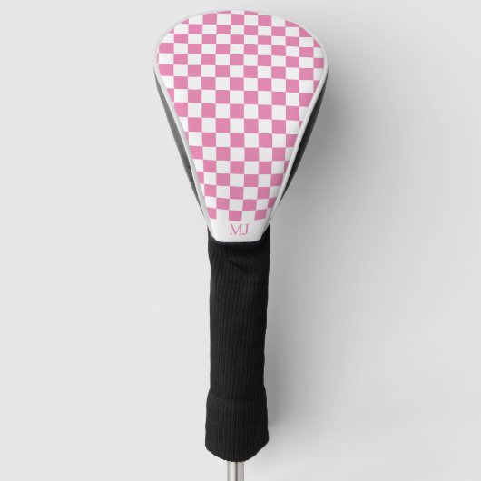 Couvre-club De Golf pink checkered monogram (Devant)