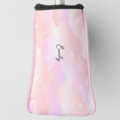 Couvre-club De Golf Pink clair Aesthétique nuages fluffants nom person (Tourné à 90°)