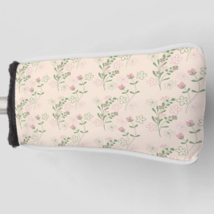 Couvre-club De Golf Pink Green Retro Y2K les années 70 Fleur Motif