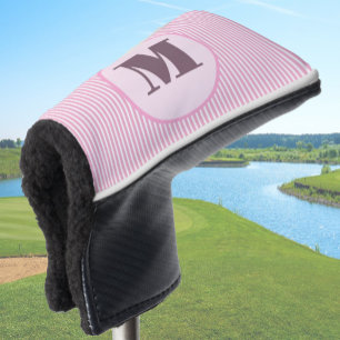 Couvre-club De Golf Pink preppy strié personnalisées monogramme dames