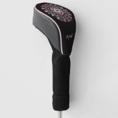 Couvre-club De Golf Pink Shiny Mandala Black  (Incliné)