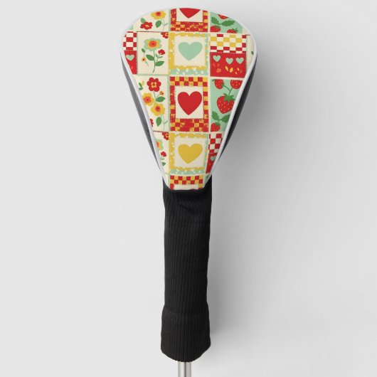 Couvre-club De Golf Pique-nique patchwork fraise (Devant)