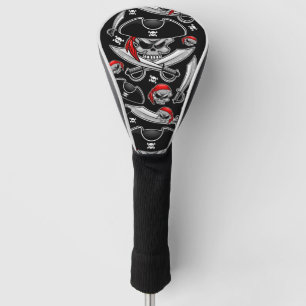 Couvre-club De Golf Pirate Skull avec Sabres croisés
