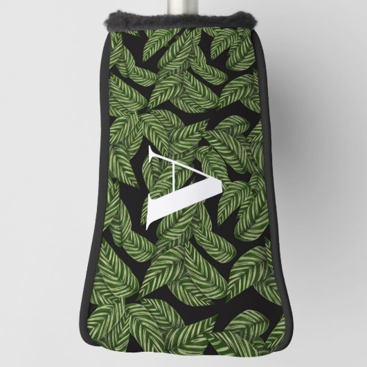 Couvre-club De Golf Plante de feuille tropicale moderne Imprimer Monog (Tourné à 90°)