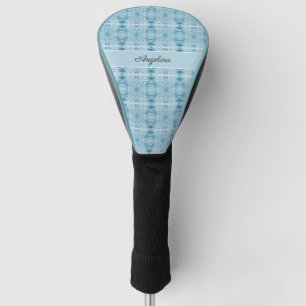 Couvre-club De Golf Plumes bleues et blanches, personnalisables