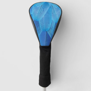 Couvre-club De Golf Plumes bleues turquoises du perroquet de Macaw