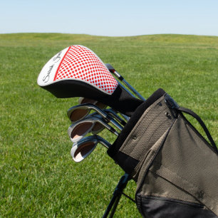 Couvre-club De Golf Pois rouge blanc classique Nom personnalisé