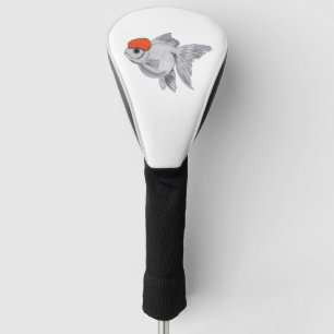 Couvre-club De Golf Poisson d'or blanc et orange Oranda Aquarium Poiss