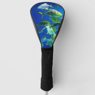 Couvre-club De Golf Poisson marin jaune avec rayures noires