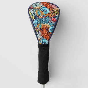Couvre-club De Golf Poissons Tropicaux Couleurs Vives Ambiance Été