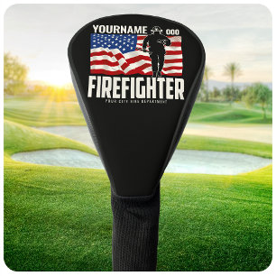 Couvre-club De Golf Pompier personnalisé Secourir USA Drapeau Patrioti