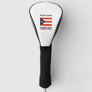 Couvre-club De Golf Porto Rico et Drapeau de Porto Rico avec Votre Nom