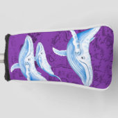 Couvre-club De Golf Pourpre de famille de baleines bleues (Devant)