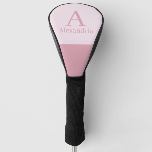 Couvre-club De Golf Poussière de rose Monogramme Initial Nom (Devant)
