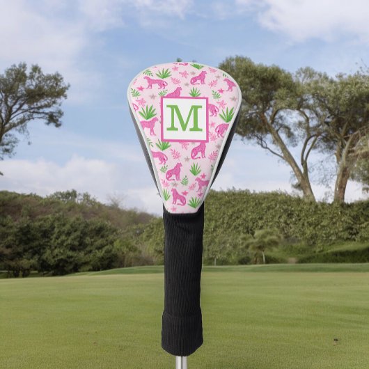 Couvre-club De Golf Preppy Pink Cheetah Monogramme