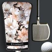 Couvre-club De Golf Pretty Peach and White Peony Personalized