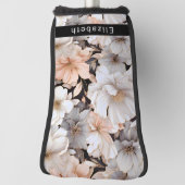 Couvre-club De Golf Pretty Peach and White Peony Personalized (Tourné à 90°)