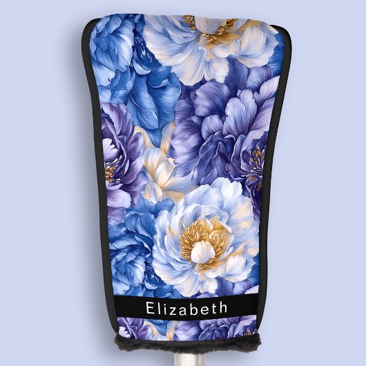 Couvre-club De Golf Pretty Pretty Blue Peony Personalized
