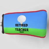 Couvre-club De Golf Professeur retraité, balle de golf sur tee (Devant)