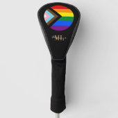 Couvre-club De Golf Progrès Rainbow Flag golf, monogrammed / LGBTQ (Devant)