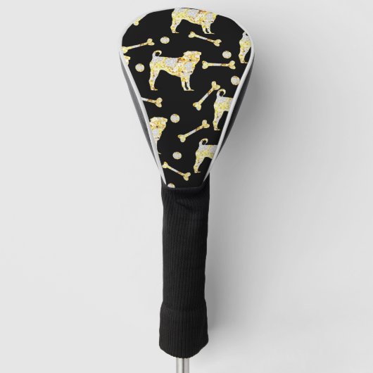 COUVRE-CLUB DE GOLF PUG BLING (Devant)