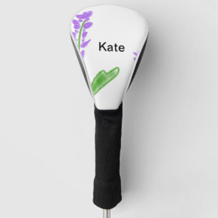 Couvre-club De Golf Purple lavande florale aquarelle ajouter nom cu