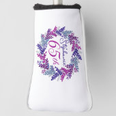 Couvre-club De Golf Purple Pink Wreath 65e Anniversaire (Tourné à 90°)