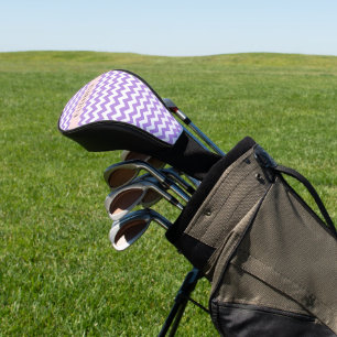 Couvre-club De Golf Purple Zigzag, Purple Chevron, Votre Nom