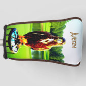 Couvre-club De Golf Putter de golf Red-Tailed Hawk - avec initiales ou (Devant)