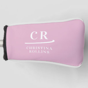 Couvre-club De Golf Putter élégant et personnalisé avec monogramme ros