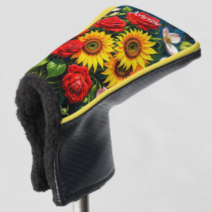 Couvre-club De Golf Putter en fleurs - avec initiales ou nom Putter de
