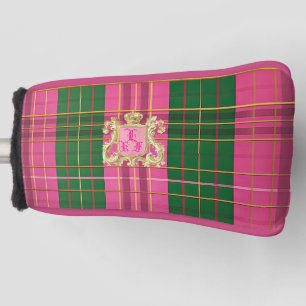Couvre-club De Golf Putter monogramme de luxe rose et vert
