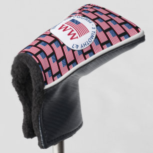 Couvre-club De Golf Putter personnalisé avec drapeau AMÉRICAIN et mono