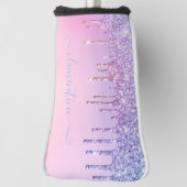 Couvre-club De Golf Rainbow parties scintillant scintillement script g (Tourné à 90°)