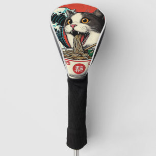 Couvre-club De Golf Ramen de chat Art japonais Style Vintage