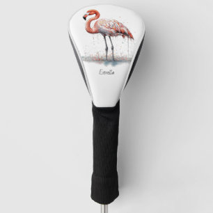 Couvre-club De Golf Rayonnement de Flamant rose : Aquarelle, personnal