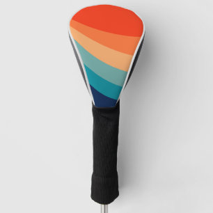 Couvre-club De Golf Rayons solaires rétro colorés