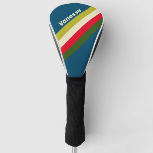 Couvre-club De Golf Rayure Rétro Rugby avec Nom