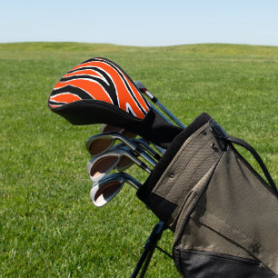 Couvre-club De Golf Rayures de tigre Orange Blanc Noir Motif