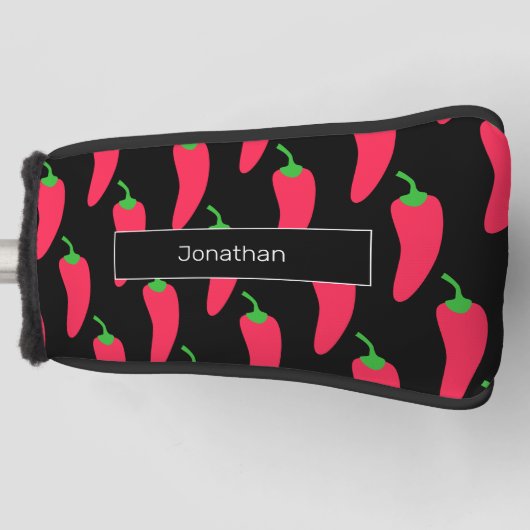 Couvre-club De Golf Red Hot Chili Motif Ajouter Votre Nom Fun Novelty (Devant)