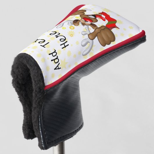 Couvre-club De Golf Reindeer Drunk Funny Caractère de Noël (Devant 3/4)