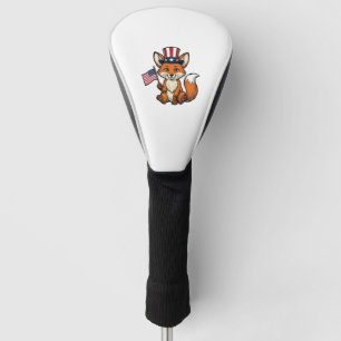 Couvre-club De Golf Renard Patriotique Vintage Gravure Chemise Design_