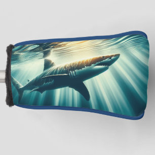 Couvre-club De Golf Requin dans la mer bleue profonde & soleil