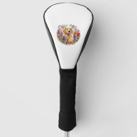 Retrieuse d'or avec fleurs florales Broderie vi