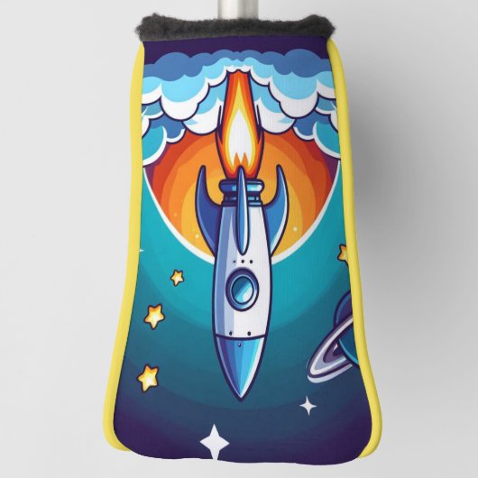 Couvre-club De Golf Retro, fusée spatiale (Tourné à 90°)