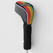 Couvre-club De Golf Retro Midnight Rainbow Pin Striped with Name (Incliné)