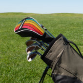 Couvre-club De Golf Retro Midnight Rainbow Pin Striped with Name (In Situ)