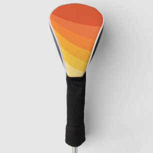 Couvre-club De Golf Retro style jaune et orange rayons de soleil desig