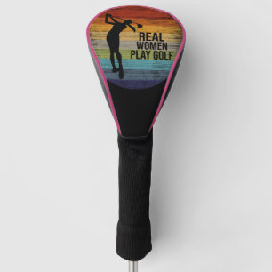 Couvre-club De Golf Retro Sunset Real Femmes Jouer Golf